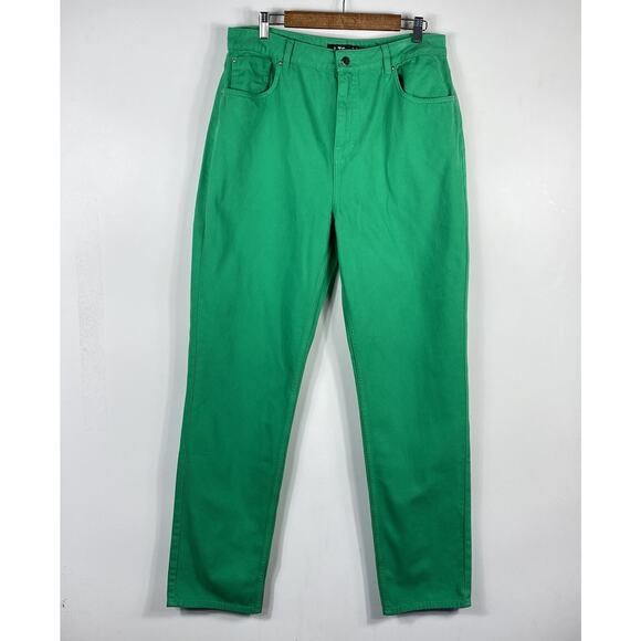 LTS Long Tall Sally Size US 14 UNA Mom Jeans Green 5-Pocket - Picture 1 of 3